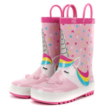 KushyShoo Rain Boots Kids Girl Cute Unicorn Printed Children's Rubber Boots Kalosze Dla Dzieci Waterproof Baby Water Shoes