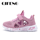 Children Mesh Casual Shoes Girl Sneakers Kids Banner Sport Footwear Kids Shoes for Girl Light Shoes Cute Pink Flat Shoes Free