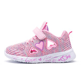 Children Mesh Casual Shoes Girl Sneakers Kids Banner Sport Footwear Kids Shoes for Girl Light Shoes Cute Pink Flat Shoes Free