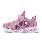 Children Mesh Casual Shoes Girl Sneakers Kids Banner Sport Footwear Kids Shoes for Girl Light Shoes Cute Pink Flat Shoes Free