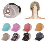 Ponytail Baseball Cap Messy Bun Hats For Women Washed Cotton Snapback Caps Casual Summer Sun Visor Outdoor Hat