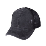 Ponytail Baseball Cap Messy Bun Hats For Women Washed Cotton Snapback Caps Casual Summer Sun Visor Outdoor Hat