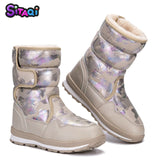 Girls shoes Pink Boots 2020 new style Kids snow boot winter warm fur antiskid outsole plus size 27 to 41 boots free shipping hot
