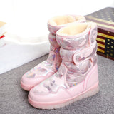 Girls shoes Pink Boots 2020 new style Kids snow boot winter warm fur antiskid outsole plus size 27 to 41 boots free shipping hot