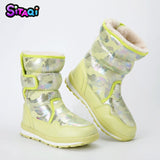 Girls shoes Pink Boots 2020 new style Kids snow boot winter warm fur antiskid outsole plus size 27 to 41 boots free shipping hot