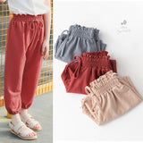 Baby Girls and Boys Anti-Mosquito Pants Children Lantern Leggings Unisex Cotton Candy Color Trousers Toddler Kids Casual Wear