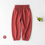 Baby Girls and Boys Anti-Mosquito Pants Children Lantern Leggings Unisex Cotton Candy Color Trousers Toddler Kids Casual Wear