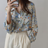 Alien Kitty Chic Korean Loose Long Sleeve Sunscreen Lapel Shirts 2020 Florals Single Breasted Cardigans Blouse Women's Coat