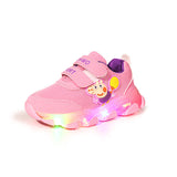 Peppa Pig Children Shoes Light Girl Led Shoes Kids Sneakers Cartoon Casual Toddler Peppa Shoes Infant Baby Outdoor  Buckle Shoes