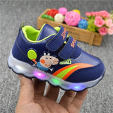 Peppa Pig Children Shoes Light Girl Led Shoes Kids Sneakers Cartoon Casual Toddler Peppa Shoes Infant Baby Outdoor  Buckle Shoes