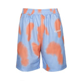 HEYounGIRL Purple Tie Dye Print Casual Sweat Shorts Women Harajuku Korean Elastic High Waist Short Pants Laides Letter Summer