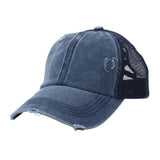 Ponytail Baseball Cap Messy Bun Hats For Women Washed Cotton Snapback Caps Casual Summer Sun Visor Outdoor Hat