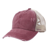 Ponytail Baseball Cap Messy Bun Hats For Women Washed Cotton Snapback Caps Casual Summer Sun Visor Outdoor Hat