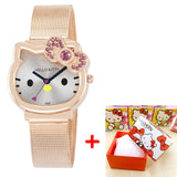 High Quality Cartoon Cute Mesh Stainless Steel Band Quartz Watch Children Kids Girls Boys Casual Bracelet Wristwatch Relogio