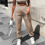 BeAvant Women Jogger Pants White Sweatpants Casual High Waist Sweatpants for women 8 color Black Loose Gym Workout Trousers 2020