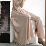 [EAM] High Elastic Waist Brief Long Big Size Wide Leg Trousers New Loose Fit Pants Women Fashion Tide Spring Summer 2020 1W406