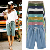 Plus Size Shorts Women Summer Casual Loose Ladies Drawstring Elastic Waist Thin short femme Oversized S-8XL spodenki damskie