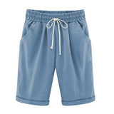 Plus Size Shorts Women Summer Casual Loose Ladies Drawstring Elastic Waist Thin short femme Oversized S-8XL spodenki damskie