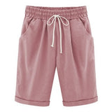 Plus Size Shorts Women Summer Casual Loose Ladies Drawstring Elastic Waist Thin short femme Oversized S-8XL spodenki damskie