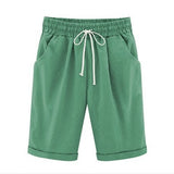 Plus Size Shorts Women Summer Casual Loose Ladies Drawstring Elastic Waist Thin short femme Oversized S-8XL spodenki damskie