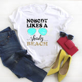 Women Shirt Summer Resting Beach Face Cute Fashion Graphic Printed Ladies Kawaii Womens Clothes Tee Top Tshirt Female T-shirt