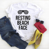 Women Shirt Summer Resting Beach Face Cute Fashion Graphic Printed Ladies Kawaii Womens Clothes Tee Top Tshirt Female T-shirt