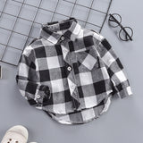 IENENS Kids Shirt Clothes Spring Blouses Clothing Infant Boy Plaid Cotton Tops 1 2 3 4 Years Kids Long Sleeves Shirt
