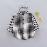 IENENS Kids Shirt Clothes Spring Blouses Clothing Infant Boy Plaid Cotton Tops 1 2 3 4 Years Kids Long Sleeves Shirt