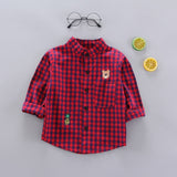 IENENS Kids Shirt Clothes Spring Blouses Clothing Infant Boy Plaid Cotton Tops 1 2 3 4 Years Kids Long Sleeves Shirt