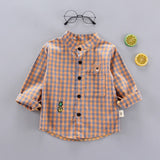 IENENS Kids Shirt Clothes Spring Blouses Clothing Infant Boy Plaid Cotton Tops 1 2 3 4 Years Kids Long Sleeves Shirt