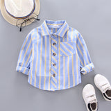 IENENS Autumn Shirts Baby Boys Long Sleeve Striped Print Shirts Kids Tops Tees Shirts Casual Blouse