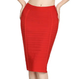 Nayssi 2019 Bandage Skirt New Arrival Knee Length Sexy High Waist  Stripes Split Pencil Skirt
