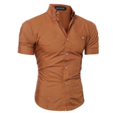 Autumn Spring Long Sleeve Casual Shirts For Men Solid Slim Basic Stand Business Shirts Camisas Masculina