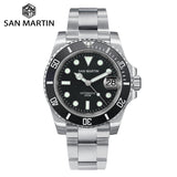 San Martin Diver Water Ghost Luxury Sapphire Crystal Men Automatic Mechanical Watches Ceramic Bezel 20Bar Luminous Date Window