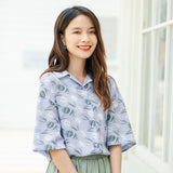 INMAN 2020 Summer New Arrival Cool Pure And Fresh Shivering Leaf Loose Casual Half Sleeve Blouse