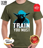 Train You Must T Shirt For Men Personality Outfit T-Shirt Gents Comical Fun Men Tshirt Hiphop Top