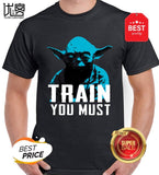 Train You Must T Shirt For Men Personality Outfit T-Shirt Gents Comical Fun Men Tshirt Hiphop Top