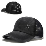 2020 Glitter Ponytail Baseball Cap Women Snapback Dad Hat Mesh Trucker Caps Messy Bun Summer Hat Female Adjustable Hip Hop Hats