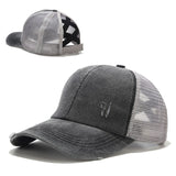 2020 Glitter Ponytail Baseball Cap Women Snapback Dad Hat Mesh Trucker Caps Messy Bun Summer Hat Female Adjustable Hip Hop Hats