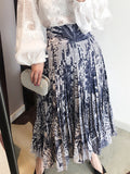 Luxury Designer Skirts Womens 2020 Early Spring Animal Jungle Print Pleated Skirt Women High Waist Ball Gown Maxi Runway Skirt