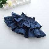 Girls' Summer Denim Skirts Pant Inside Girls Cake Short Skirts Pettiskirt Pants Tutu Ruffles Fashion Sweet Kids Girls Bottoms
