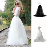 Boho Elegant Women Ball Gown Long Chiffon Maxi Skirts Party Wedding Prom Tulle Lace Up Female High Waist Maxi Skirt Length 115CM
