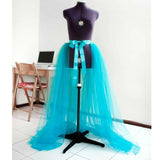 Boho Elegant Women Ball Gown Long Chiffon Maxi Skirts Party Wedding Prom Tulle Lace Up Female High Waist Maxi Skirt Length 115CM