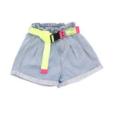 Fashion Girls High Waist Denim Shorts Belt Baby Girls Jeans Shorts Summer Kids Clothes for Teenagers 7 9 11 10 12 13 To 14 Years