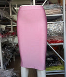 12 Colors Top Quality Solid Knee Length Rayon Tight Bandage Skirt Party Bodycon Skirt