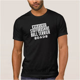 Art T Shirt World S Best Staffordshire Bull Terrier Dad Men's T-Shirt Anti-Wrinkle Plus Size 3xl Gents Regular Tshirt For Men