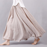 New Spring Summer Boho Women's Solid Long Skirts Casual Beach Maxi Skirt Jupe Femme Midi White Saia Faldas