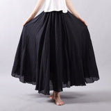 New Spring Summer Boho Women's Solid Long Skirts Casual Beach Maxi Skirt Jupe Femme Midi White Saia Faldas