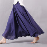 New Spring Summer Boho Women's Solid Long Skirts Casual Beach Maxi Skirt Jupe Femme Midi White Saia Faldas