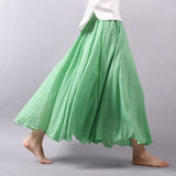 New Spring Summer Boho Women's Solid Long Skirts Casual Beach Maxi Skirt Jupe Femme Midi White Saia Faldas